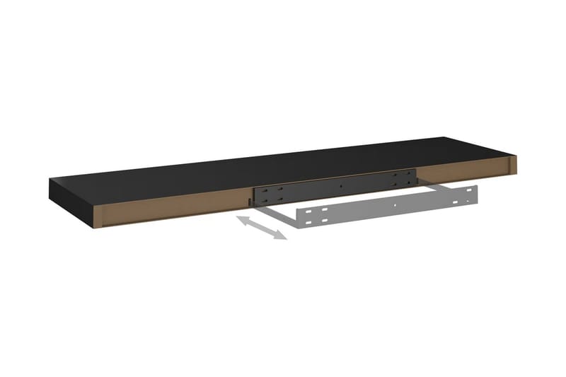 Flytende vegghyller 4 stk svart 90x23,5x3,8 cm MDF - Oppbevaring - Hyller - Vegghylle