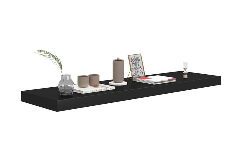 Flytende vegghyller 4 stk svart 90x23,5x3,8 cm MDF - Oppbevaring - Hyller - Vegghylle
