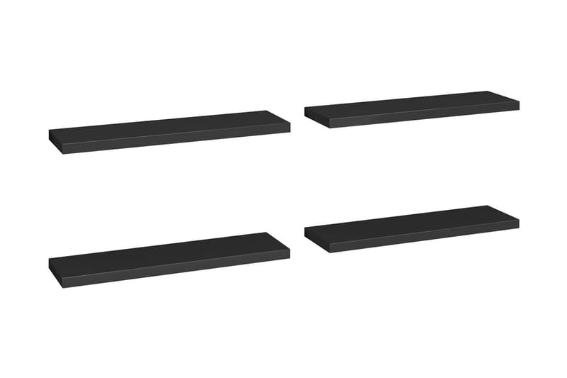 Flytende vegghyller 4 stk svart 90x23,5x3,8 cm MDF - Vegghylle