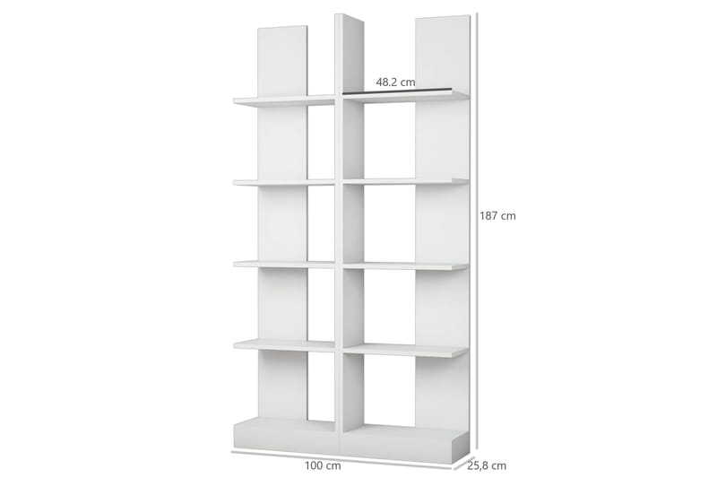 Gersby Bokhylle 100 cm - Hvit - Oppbevaring - Hyller - Vegghylle