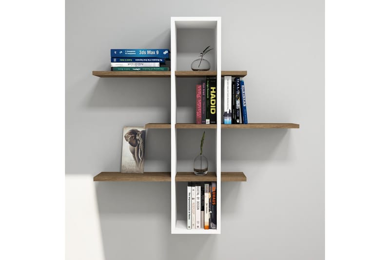 Gersby Vegghylle 101 cm - Brun/Hvit - Oppbevaring - Hyller - Vegghylle