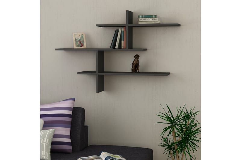 Glenure Vegghylle 123 cm - Antrasitt - Oppbevaring - Hyller - Vegghylle