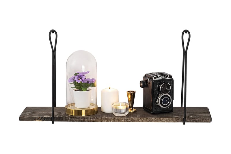 Gokse Vegghylle 15x60 cm - Svart / Valnøtt - Oppbevaring - Hyller - Vegghylle