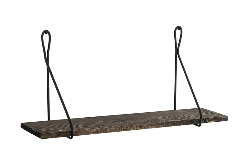 Gokse Vegghylle 15x60 cm, Svart / Valnøtt