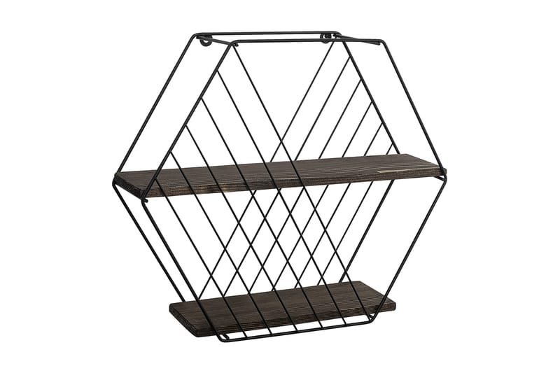 Gullugso Vegghylle 15x60 cm 2- pk - Svart / Valnøtt - Oppbevaring - Hyller - Vegghylle