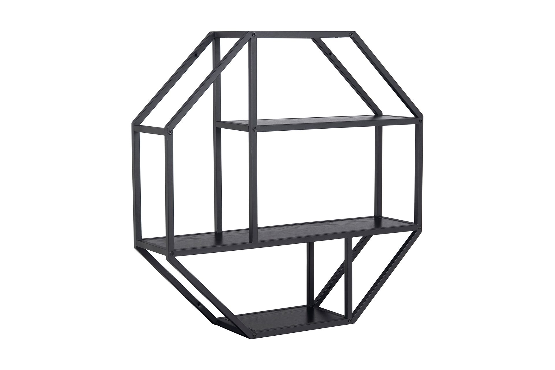 Hasslevik Vegghylle 77x20 cm 4 Hyller - Svart/Matt Svart - Oppbevaring - Hyller - Vegghylle