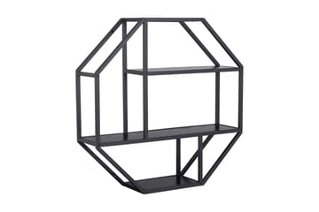 Hasslevik Vegghylle 77x20 cm 4 Hyller - Svart/Matt Svart - Oppbevaring - Hyller - Vegghylle