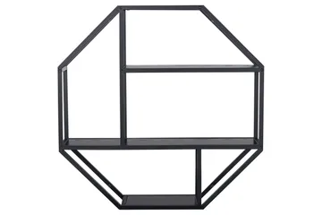 Hasslevik Vegghylle 77x20 cm 4 Hyller - Svart/Matt Svart - Oppbevaring - Hyller - Vegghylle