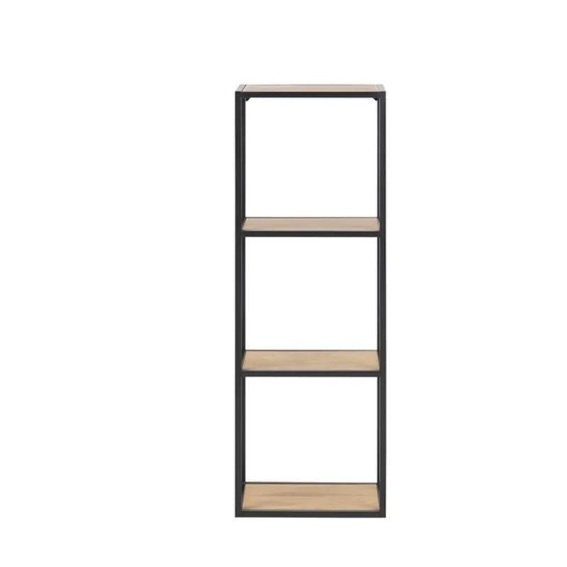 Vegghylle HOME4YOU Seaford 24x37x108 cm Eik - vill-eik-utseende med svart ramme - Oppbevaring - Hyller - Vegghylle