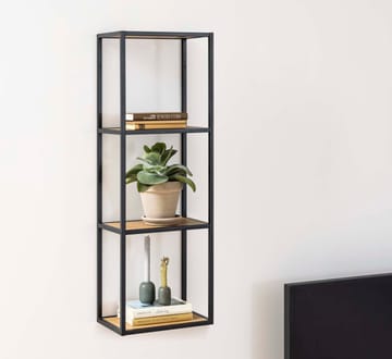 Vegghylle HOME4YOU Seaford 24x37x108 cm Eik - vill-eik-utseende med svart ramme - Oppbevaring - Hyller - Vegghylle
