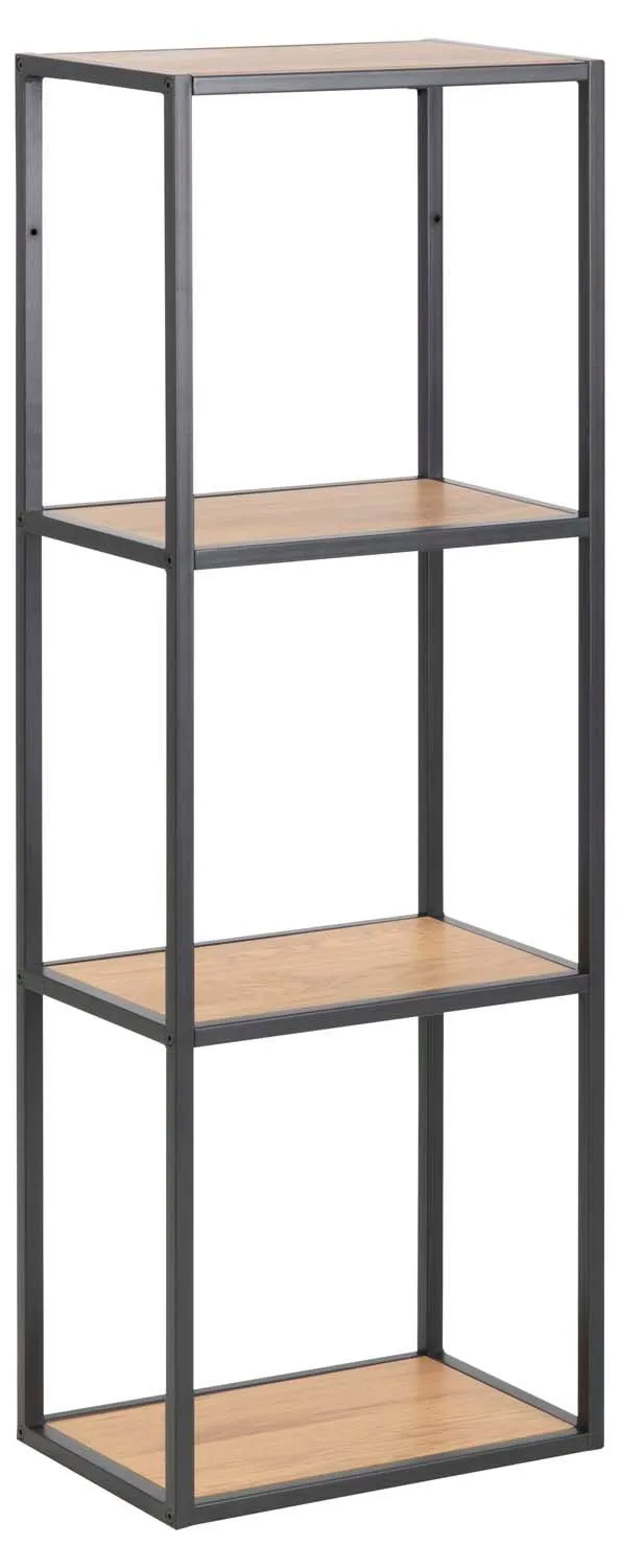 Vegghylle HOME4YOU Seaford 24x37x108 cm Eik, vill-eik-utseende med svart ramme