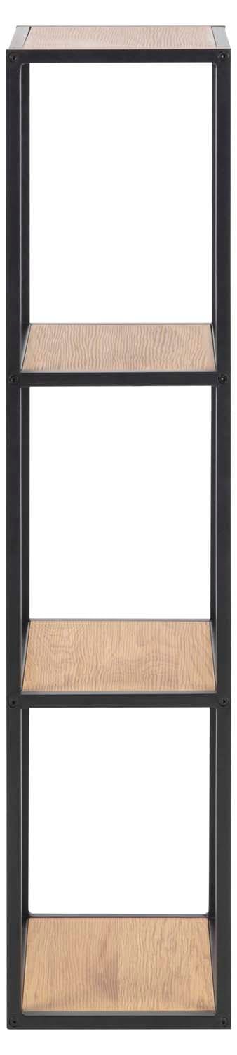 Vegghylle HOME4YOU Seaford 24x37x108 cm Eik - vill-eik-utseende med svart ramme - Oppbevaring - Hyller - Vegghylle