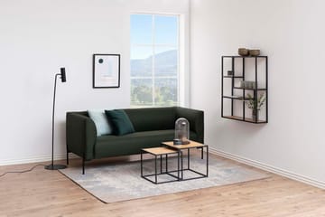 Vegghylle HOME4YOU Seaford 75x20x91 cm Eik - vill-eik-utseende med svart ramme - Oppbevaring - Hyller - Vegghylle