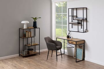 Vegghylle HOME4YOU Seaford 75x20x91 cm Eik - vill-eik-utseende med svart ramme - Oppbevaring - Hyller - Vegghylle