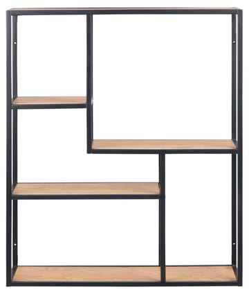 Vegghylle HOME4YOU Seaford 75x20x91 cm Eik - vill-eik-utseende med svart ramme - Oppbevaring - Hyller - Vegghylle