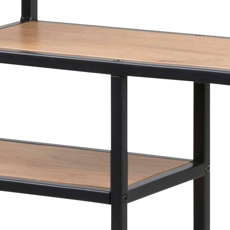 Vegghylle HOME4YOU Seaford 75x20x91 cm Eik - vill-eik-utseende med svart ramme - Oppbevaring - Hyller - Vegghylle