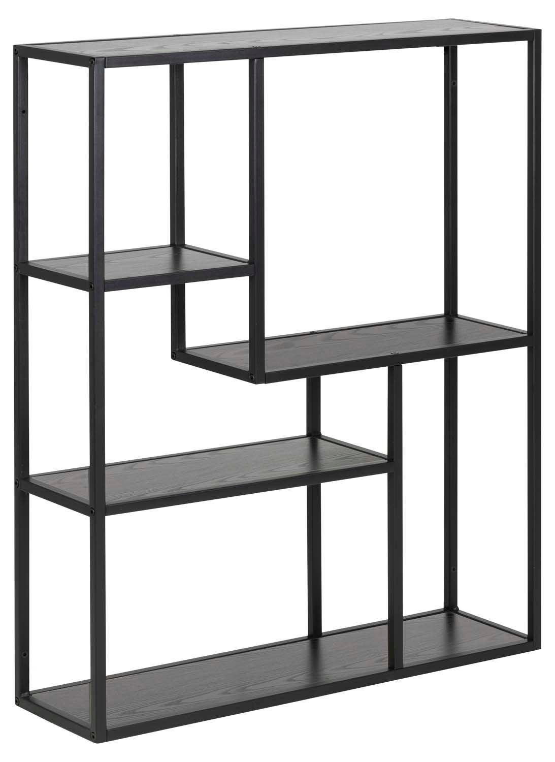 Vegghylle HOME4YOU Seaford 75x20x91 cm Svart - svart