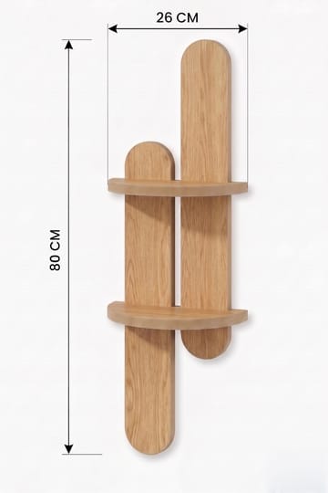 Vegghylle Homitis Armona Wall IV (26 x 80 x 13 cm) Eik - Oppbevaring - Hyller - Vegghylle