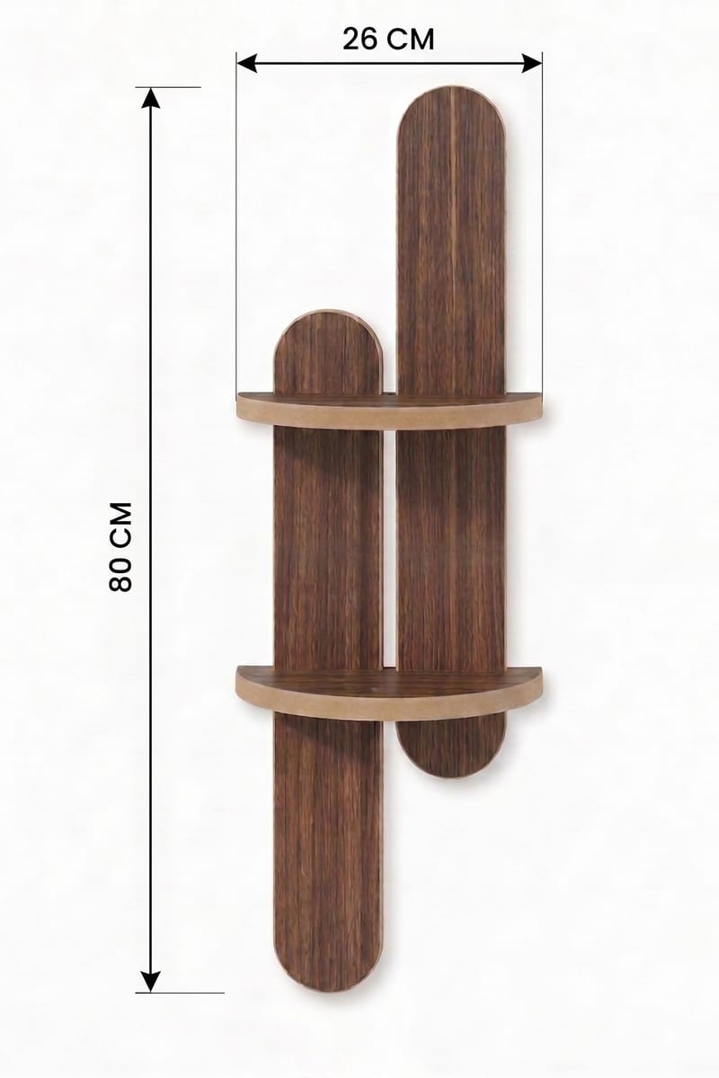 Vegghylle Homitis Armona Wall IV (26 x 80 x 13 cm) Wenge - Brun - Oppbevaring - Hyller - Vegghylle