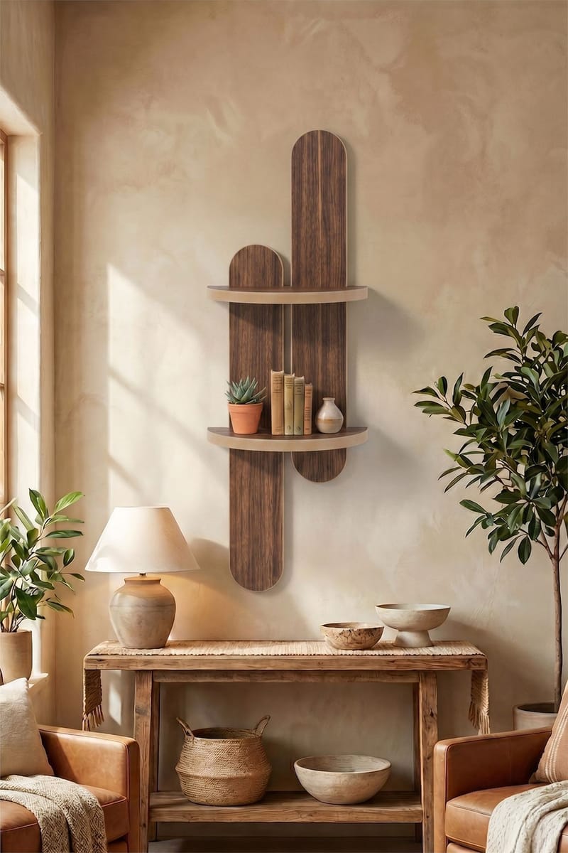 Vegghylle Homitis Armona Wall IV (26 x 80 x 13 cm) Wenge - Brun - Oppbevaring - Hyller - Vegghylle