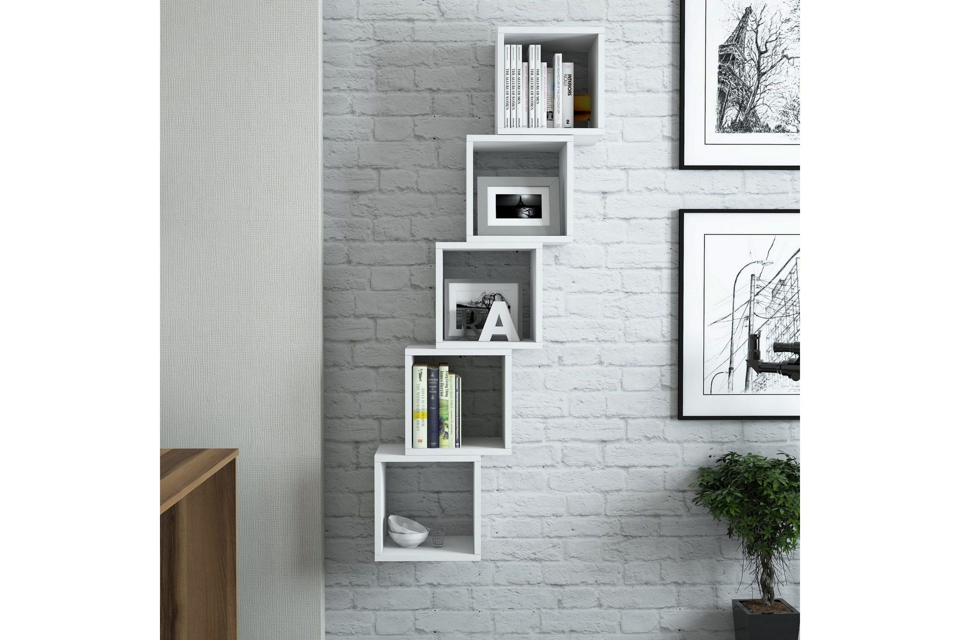 Hovdane Vegghylle 30 cm - Hvit