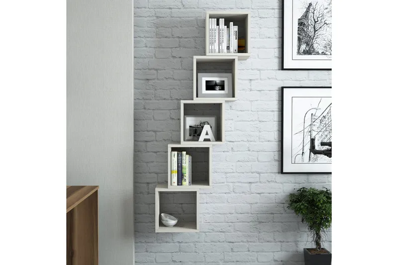Hovdane Vegghylle 30 cm i Tre - Hvit - Oppbevaring - Hyller - Vegghylle