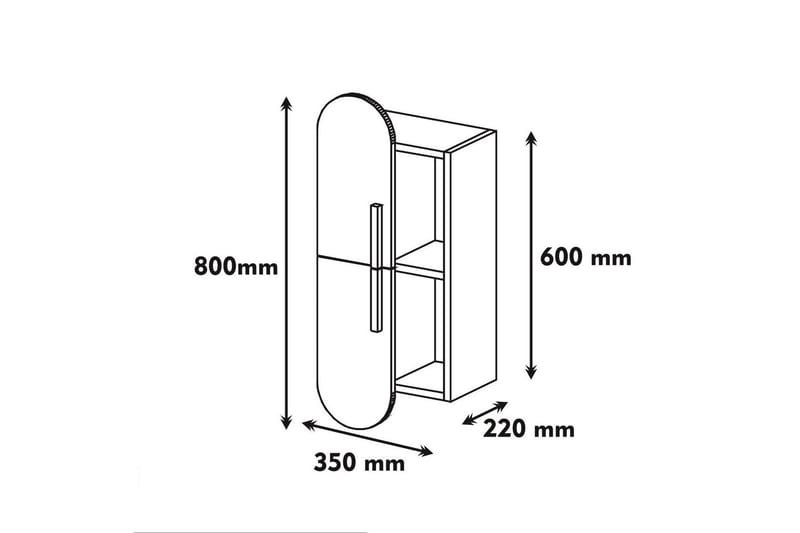 Hovdane Vegghylle 35 cm - Brun/Hvit - Oppbevaring - Hyller - Vegghylle