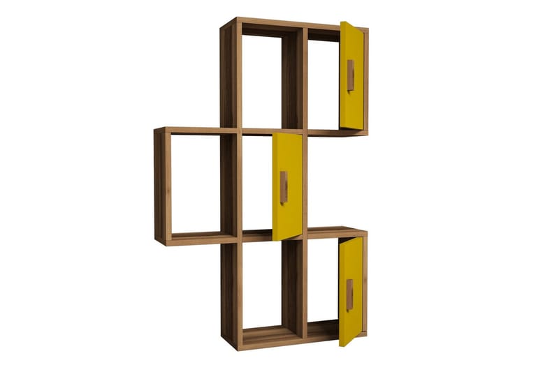 Hovdane Vegghylle 75 cm - Brun/Gul - Oppbevaring - Hyller - Vegghylle