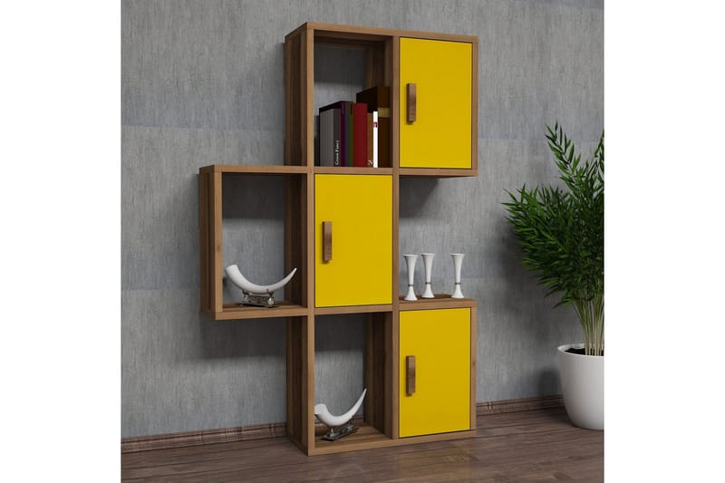 Hovdane Vegghylle 75 cm - Brun/Gul - Oppbevaring - Hyller - Vegghylle