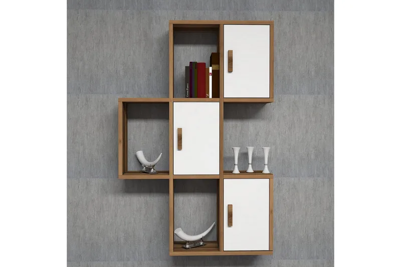 Hovdane Vegghylle 75 cm - Brun/Hvit - Oppbevaring - Hyller - Vegghylle