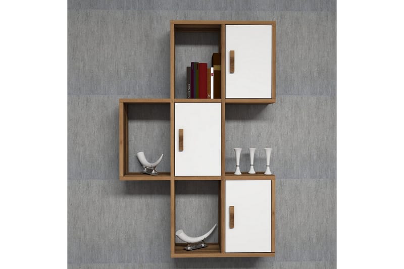 Hovdane Vegghylle 75 cm - Brun/Hvit - Oppbevaring - Hyller - Vegghylle