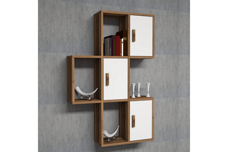 Hovdane Vegghylle 75 cm - Brun/Hvit - Oppbevaring - Hyller - Vegghylle