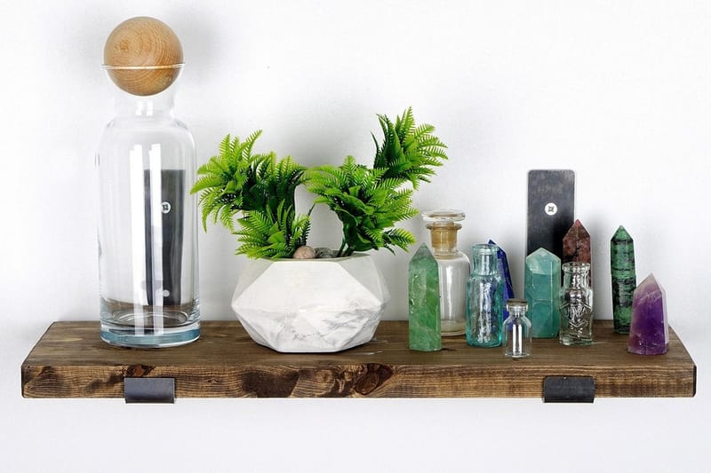 Hueter Vegghylle 40 cm - Svart / Valnøtt - Oppbevaring - Hyller - Vegghylle