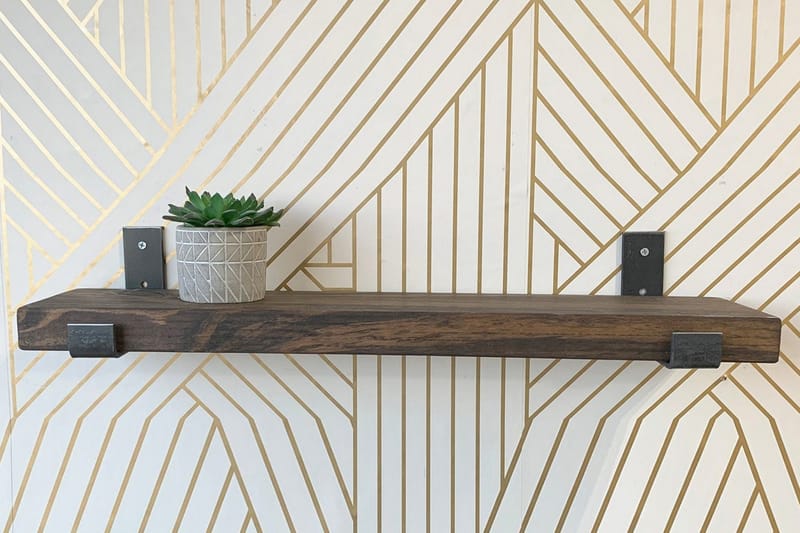 Hueter Vegghylle 40 cm - Svart / Valnøtt - Oppbevaring - Hyller - Vegghylle