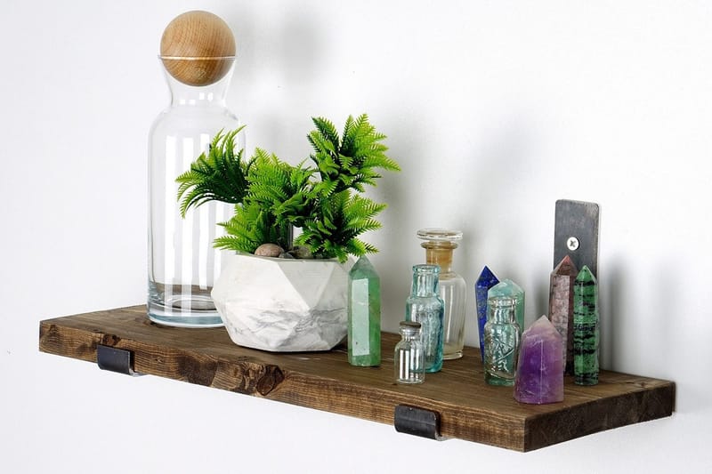 Hueter Vegghylle 40 cm - Svart / Valnøtt - Oppbevaring - Hyller - Vegghylle