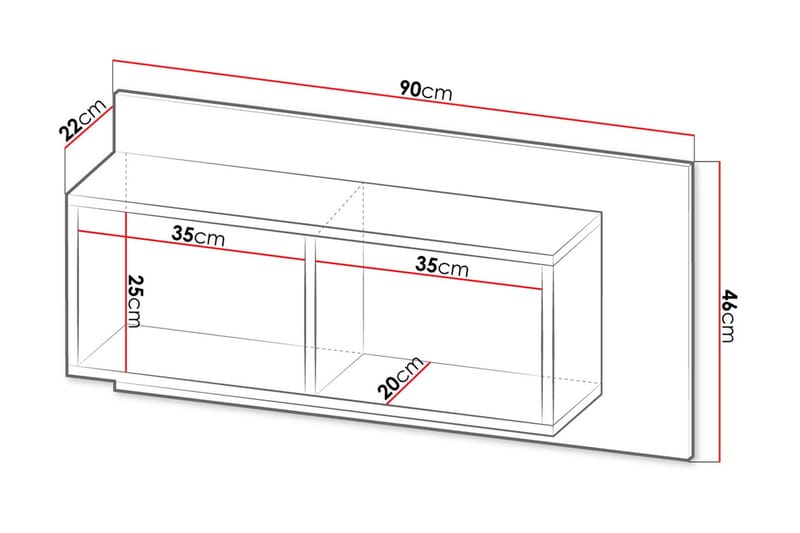 Hylle - Svart|Eik - Oppbevaring - Hyller - Vegghylle