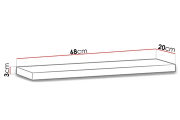 Ines Hylle 20x68 cm - Svart - Oppbevaring - Hyller - Vegghylle