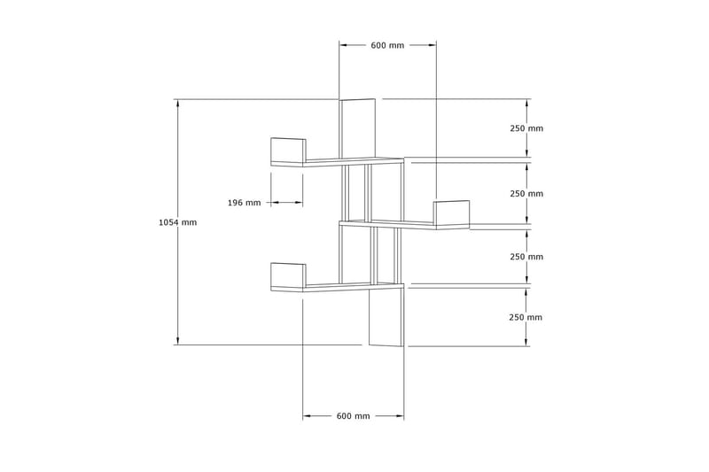 Jacor Vegghylle 20x105 cm 3- pk - Hvit - Oppbevaring - Hyller - Vegghylle