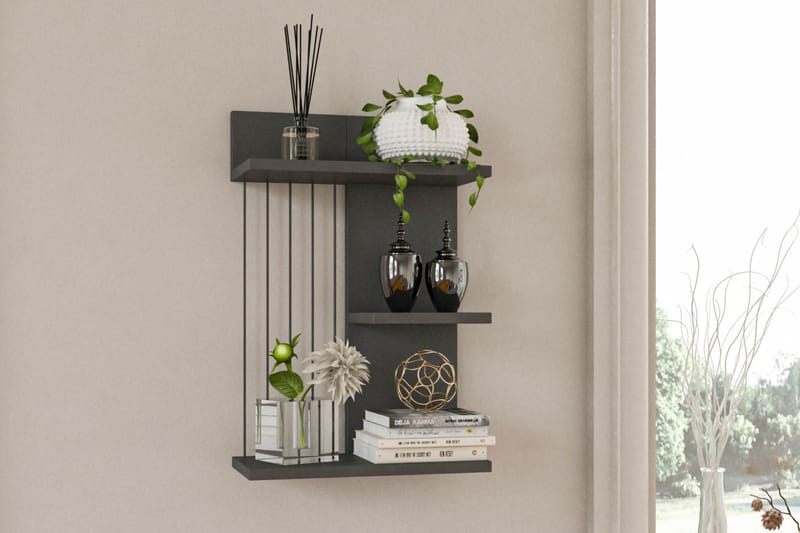Jaennis Vegghylle 40x19 cm - Antrasitt - Oppbevaring - Hyller - Vegghylle