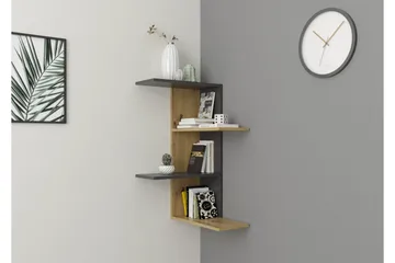 Kailyne Vegghylle 44 cm i Tre med Metallramme - Brun - Oppbevaring - Hyller - Vegghylle