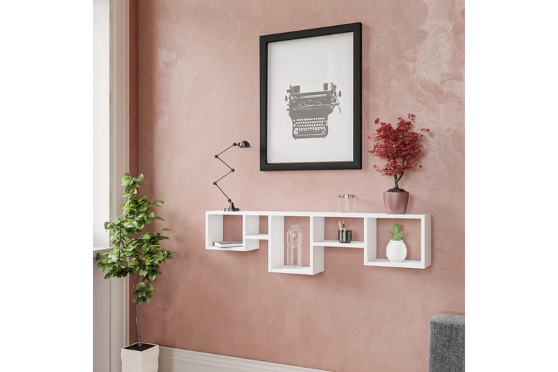 Karaseki Vegghylle 120x17 cm - Hvit - Oppbevaring - Hyller - Vegghylle