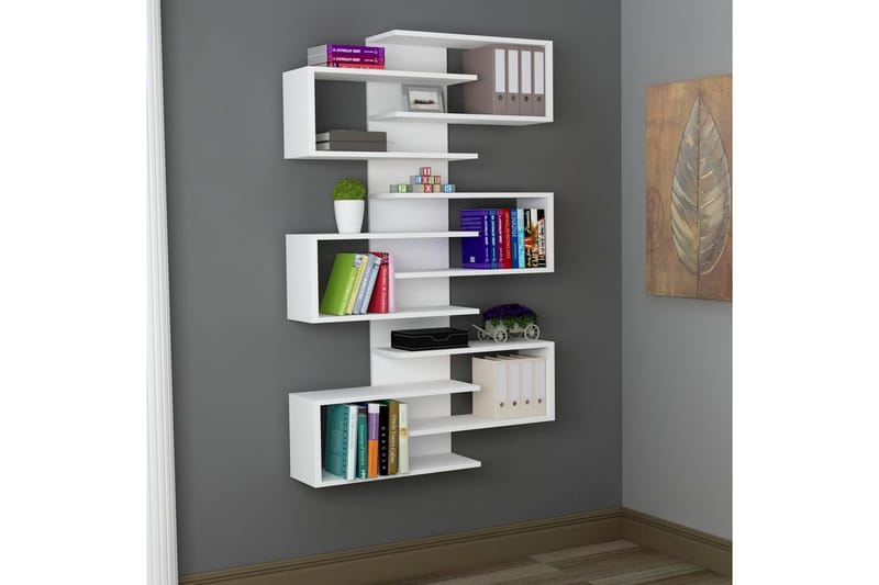 Karber Bokhylle 75 cm - Hvit - Oppbevaring - Hyller - Vegghylle