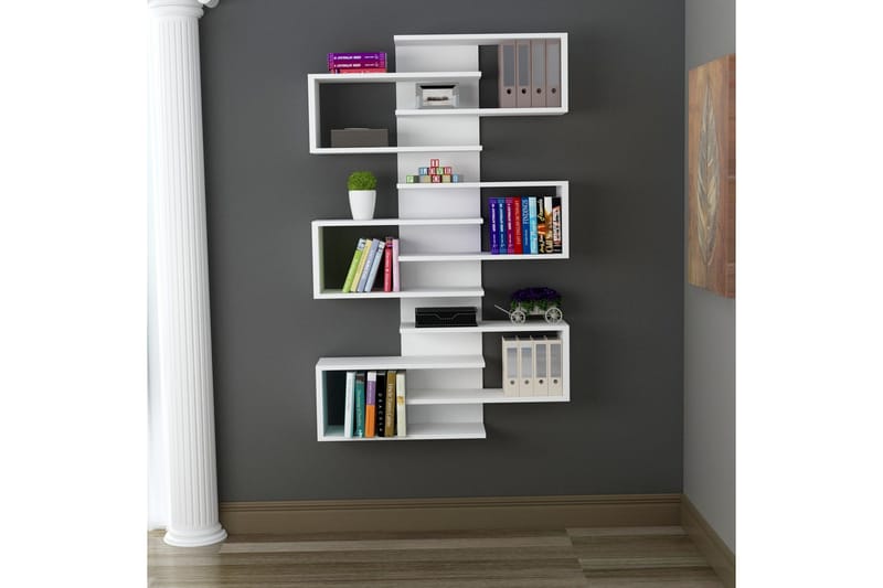 Karber Bokhylle 75 cm - Hvit - Oppbevaring - Hyller - Vegghylle