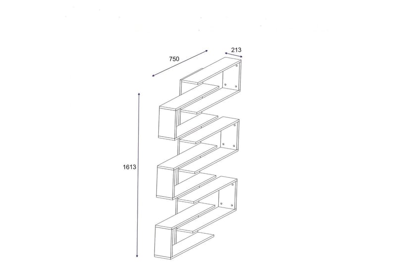 Karber Bokhylle 75 cm - Valnøtt - Oppbevaring - Hyller - Vegghylle