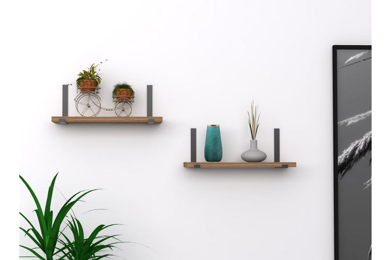 Kharwa Vegghylle 40x15 cm 2 Hyller - Oppbevaring - Hyller - Vegghylle