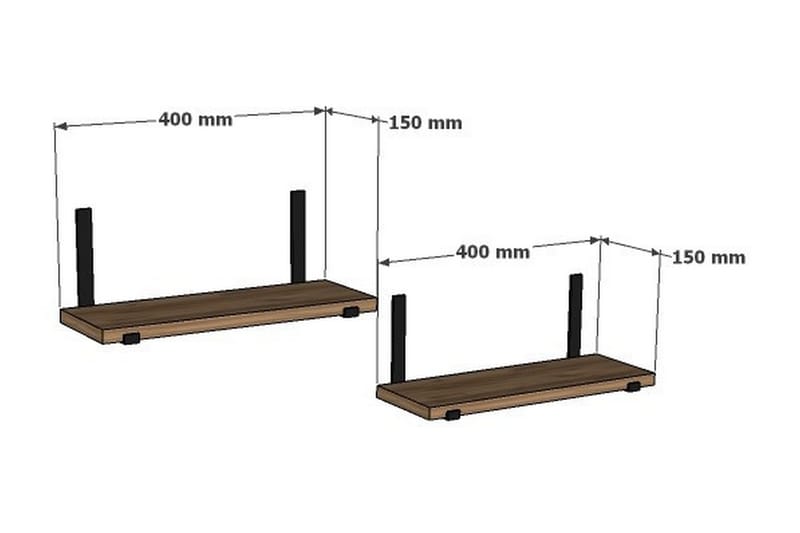 Kharwa Vegghylle 40x15 cm 2 Hyller - Oppbevaring - Hyller - Vegghylle