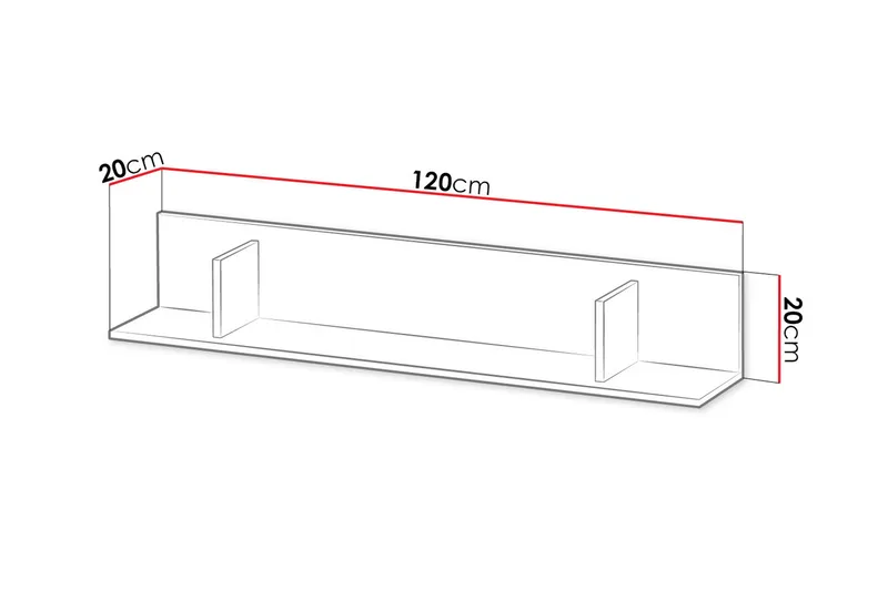 Klacksberg Vegghylle 120x20x20 cm - Oppbevaring - Hyller - Vegghylle