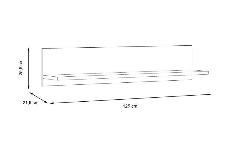 Kranea Vegghylle 22x125 cm - Grå/Hvit - Oppbevaring - Hyller - Vegghylle