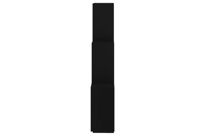 Kubeformet vegghylle svart 78x15x93 cm sponplate - Svart - Oppbevaring - Hyller - Vegghylle