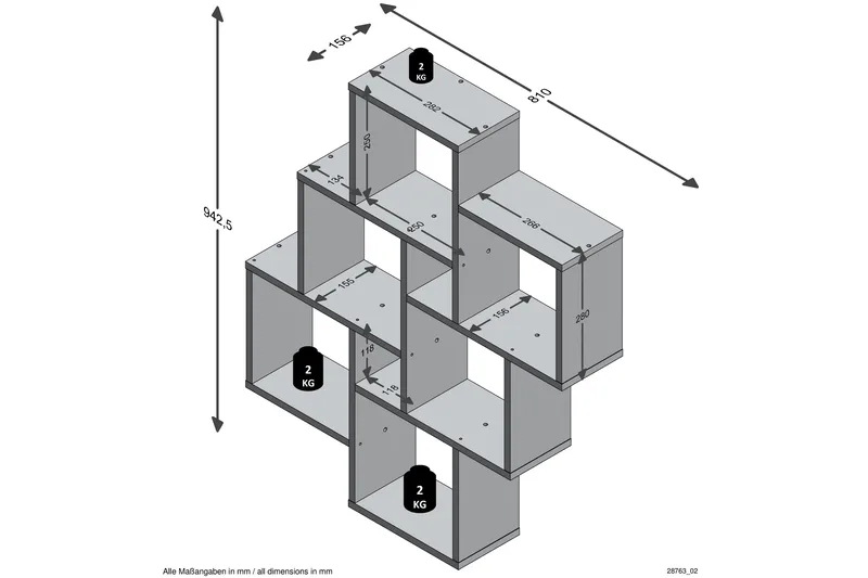 Laurio Vegghylle 81 cm - Hvit - Oppbevaring - Hyller - Vegghylle